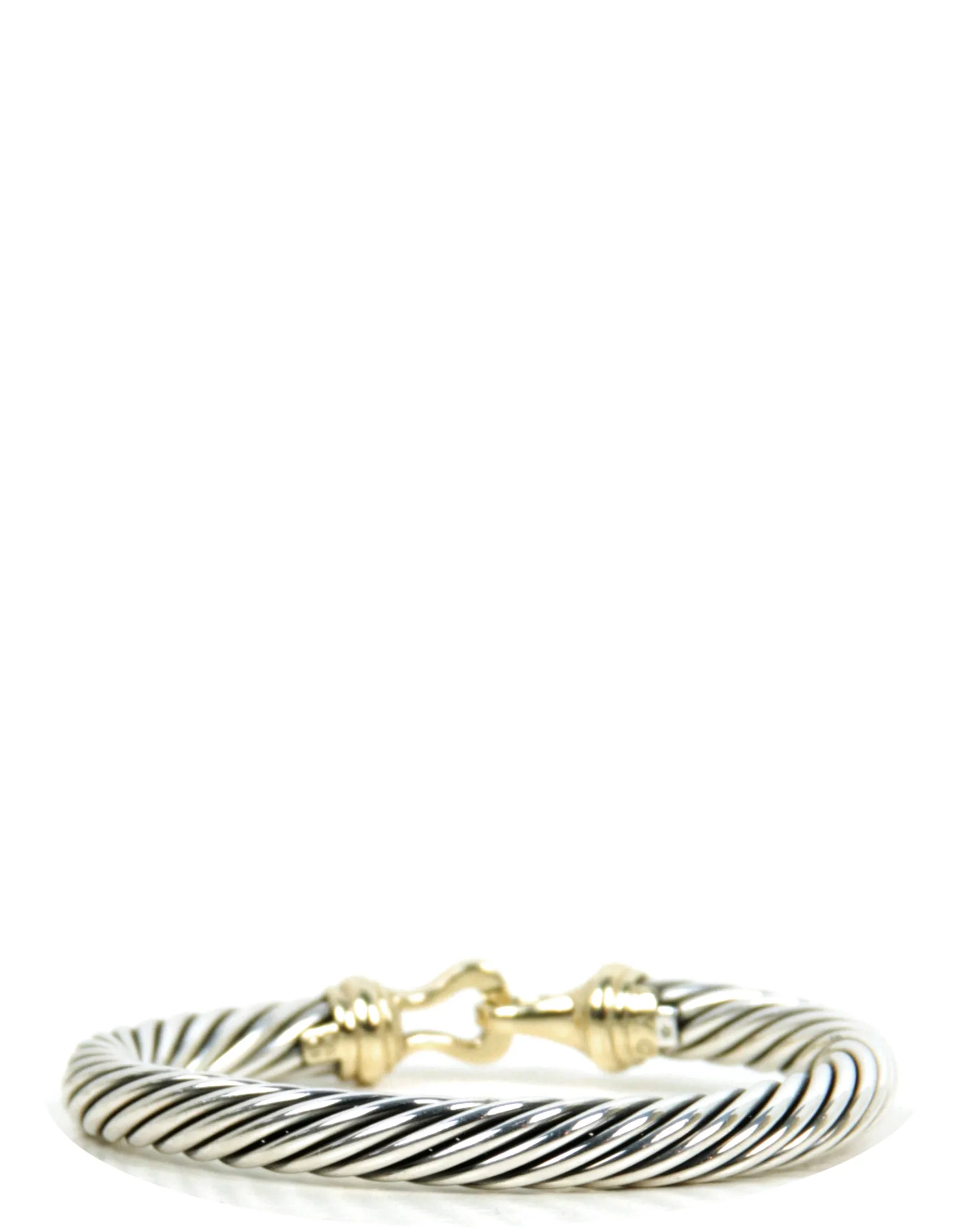David Yurman Sterling/14k 7mm Cable Classic Buckle Bracelet