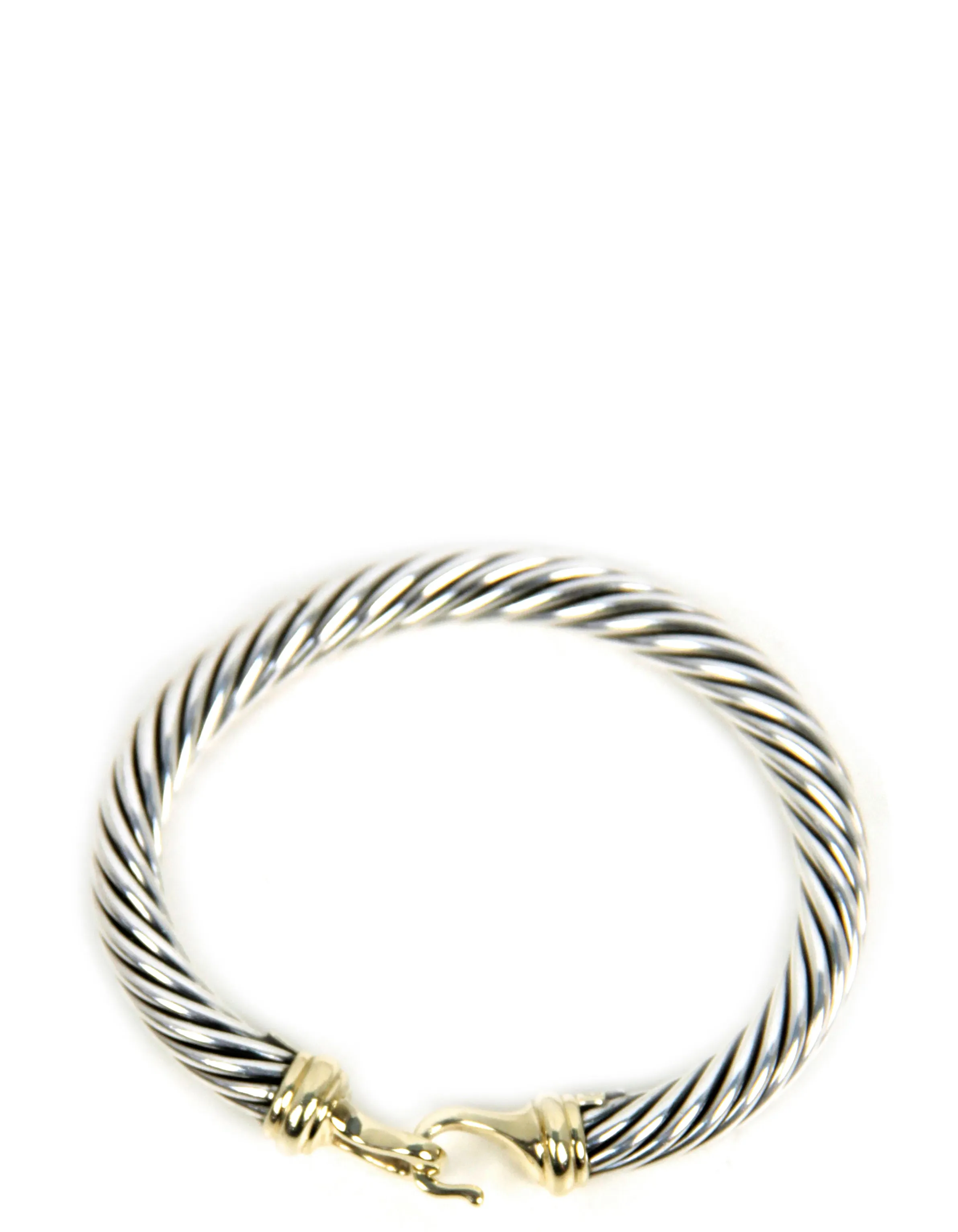 David Yurman Sterling/14k 7mm Cable Classic Buckle Bracelet