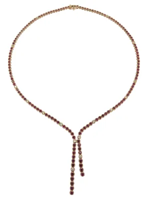 Diamond & Ruby Tennis Riviera Statement Necklace 7.99ct tw
