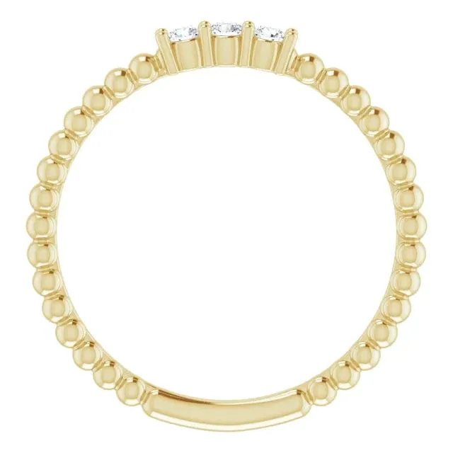 Diamond Beaded Stacking Ring - Special Order