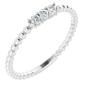 Diamond Beaded Stacking Ring - Special Order