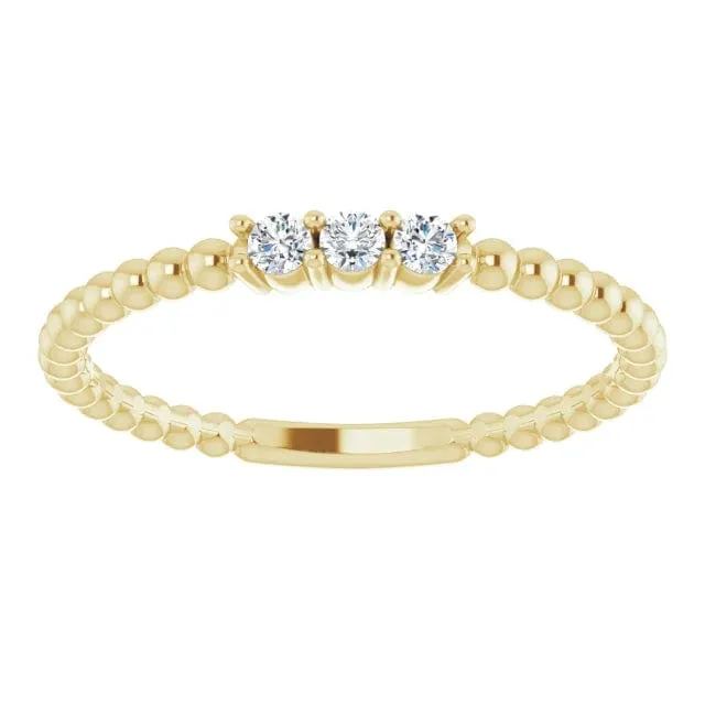 Diamond Beaded Stacking Ring - Special Order