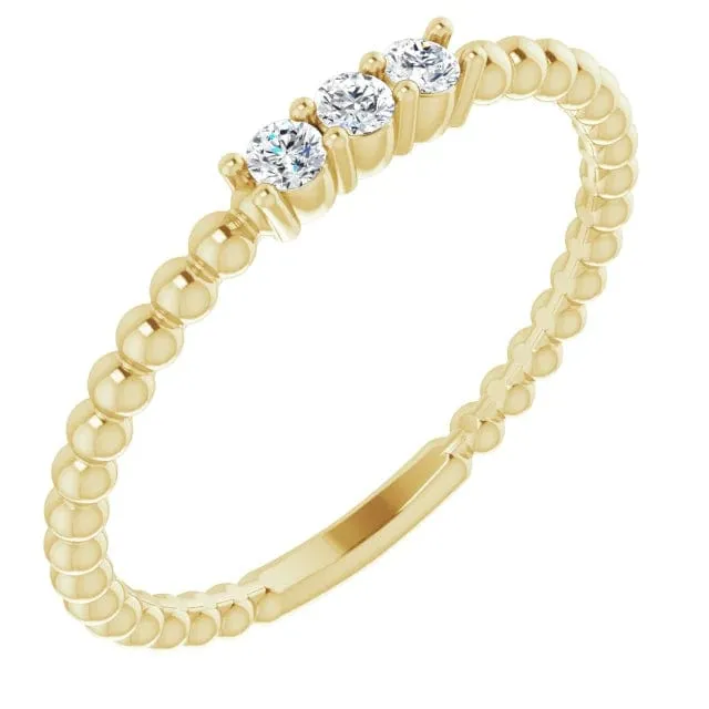 Diamond Beaded Stacking Ring - Special Order