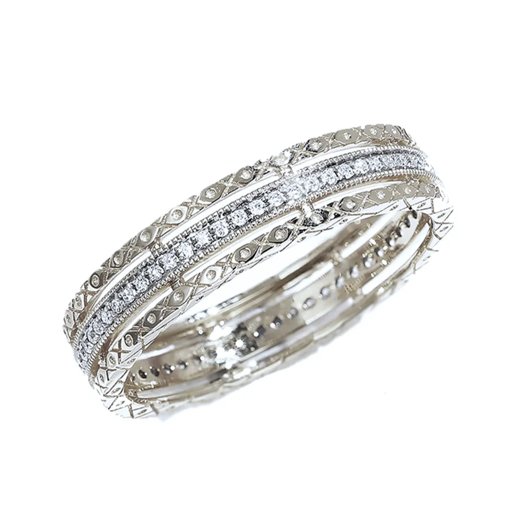 Diamond or Ruby Emerald Full Eternity Ring