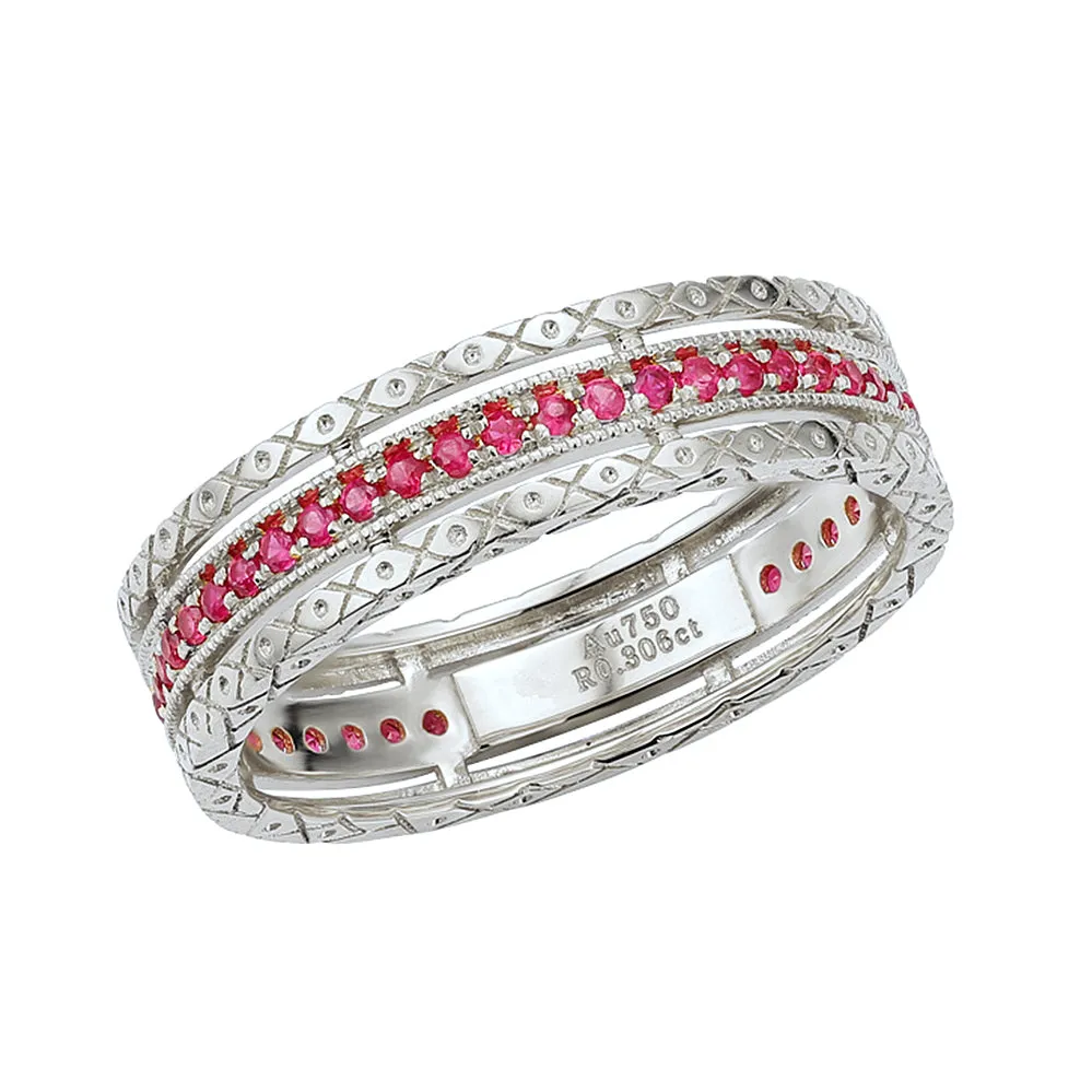Diamond or Ruby Emerald Full Eternity Ring