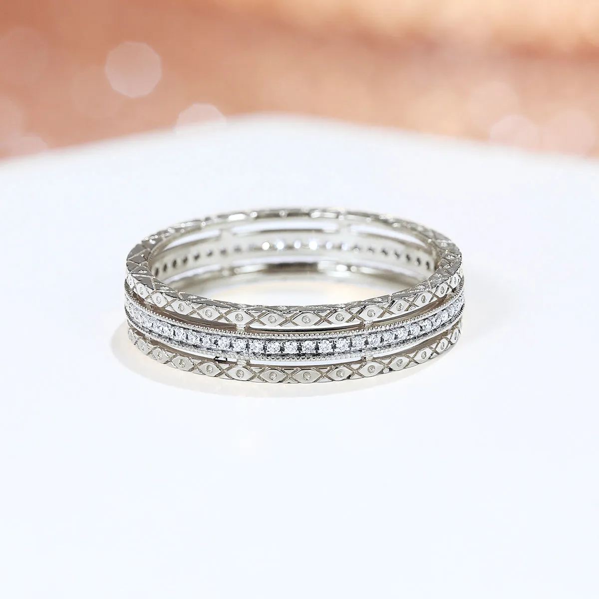 Diamond or Ruby Emerald Full Eternity Ring