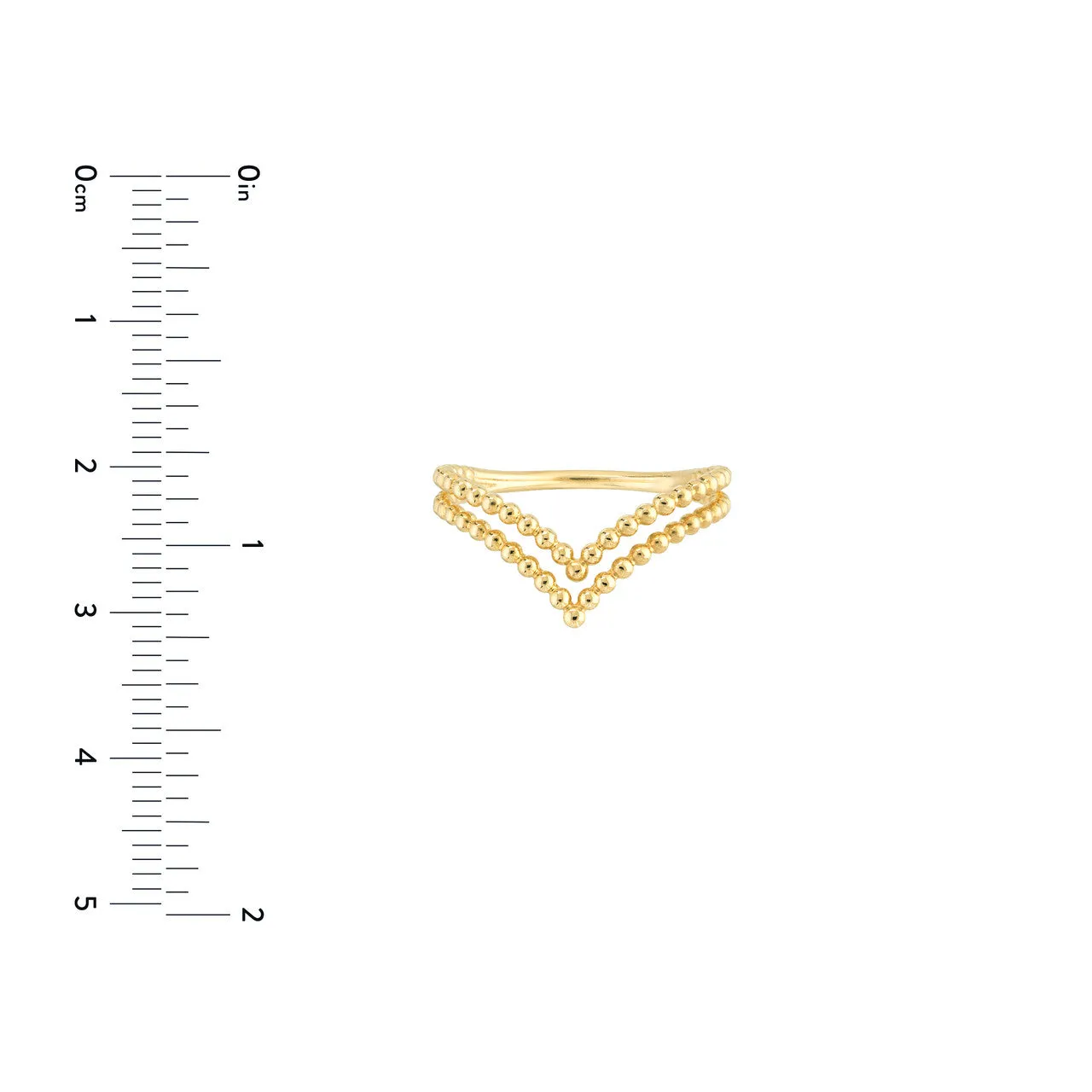 Double Beaded Chevron Design Ring