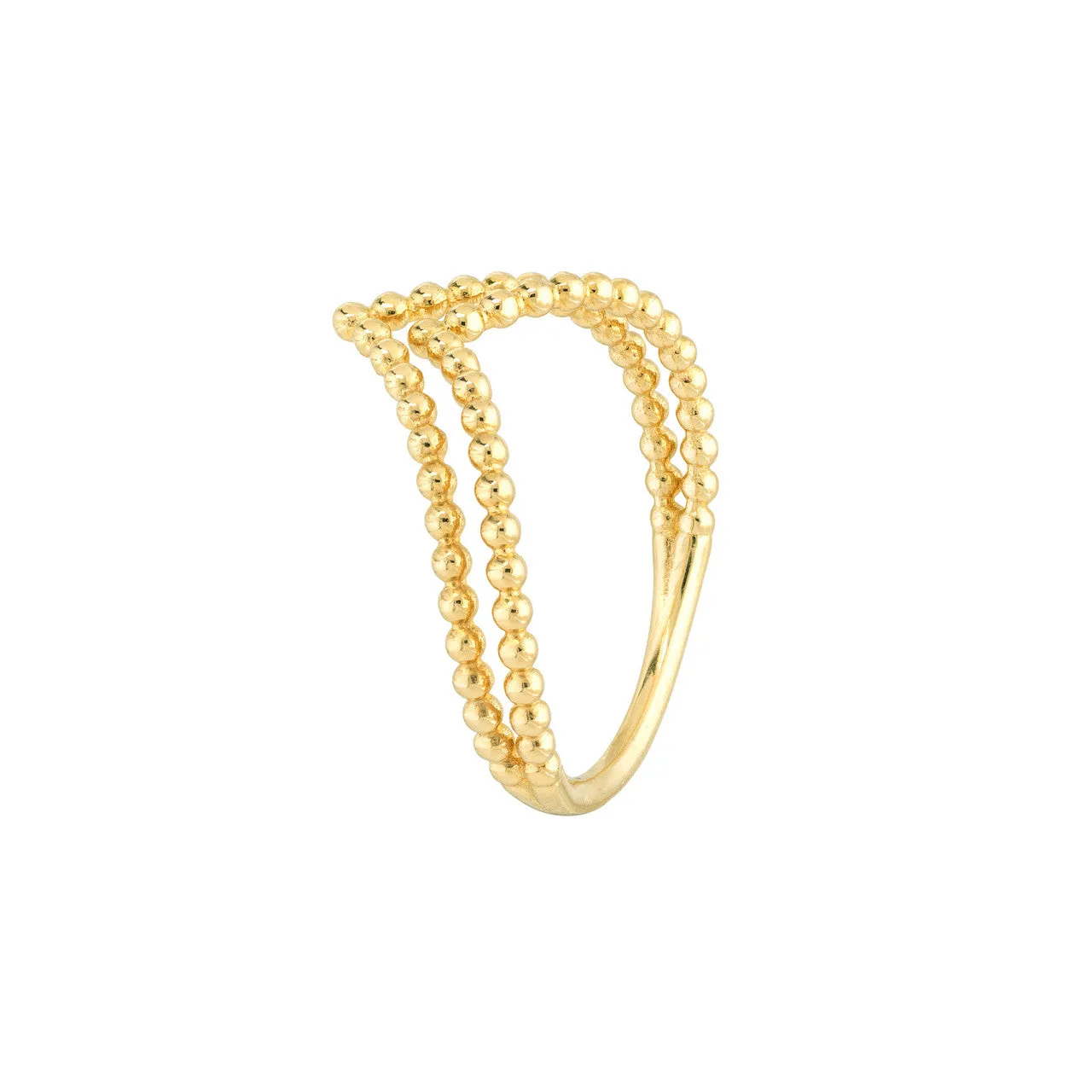 Double Beaded Chevron Design Ring