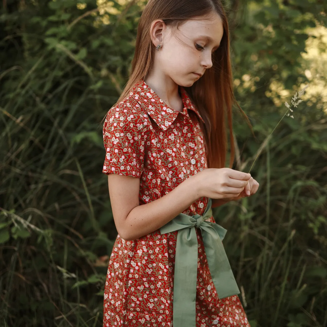 Eaton Girls Dress - Ruby Chintz