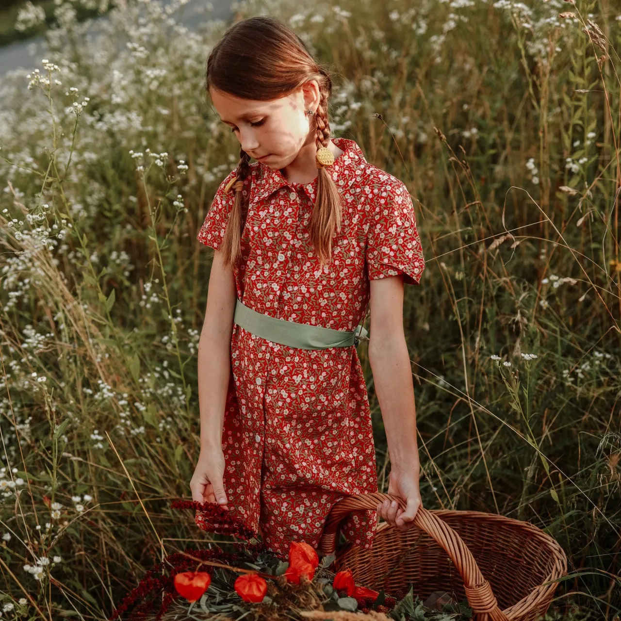 Eaton Girls Dress - Ruby Chintz