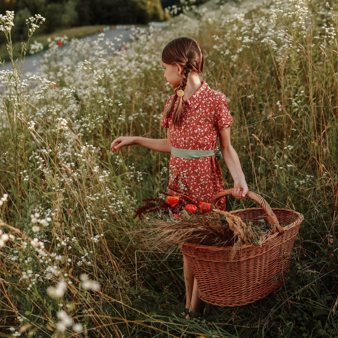 Eaton Girls Dress - Ruby Chintz