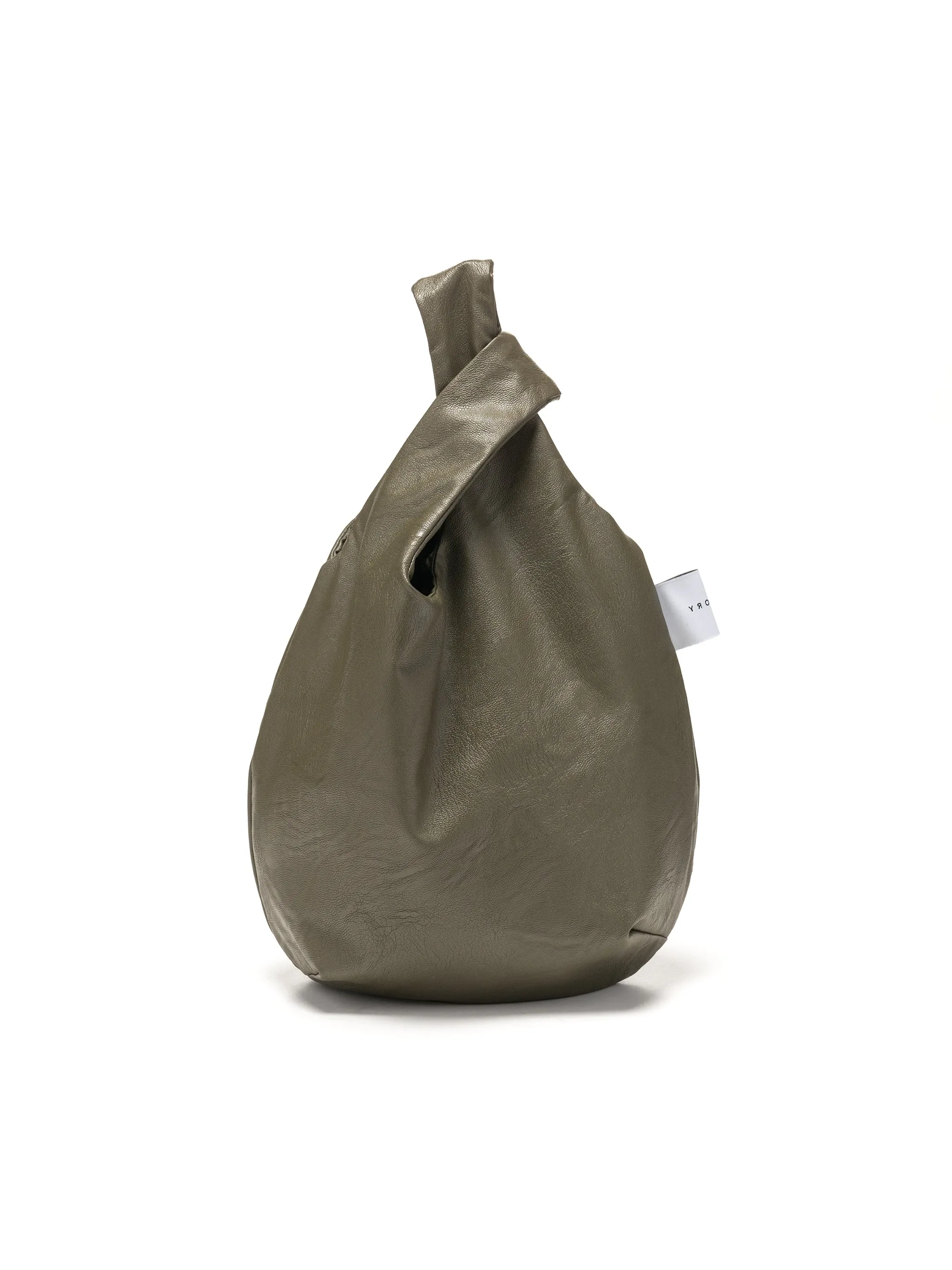 egg tote - vegan leather bonsai green