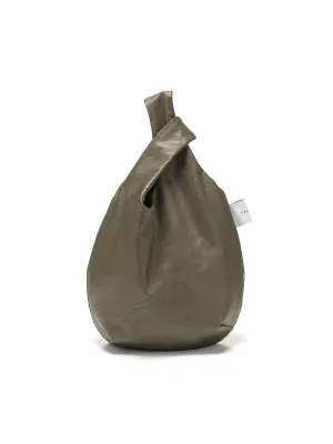 egg tote - vegan leather bonsai green