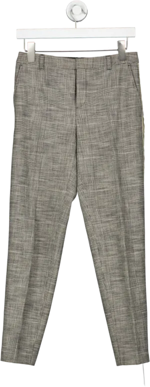 Essentiel Antwerp Black And White Dogtooth Trousers With Gold Trim UK 6