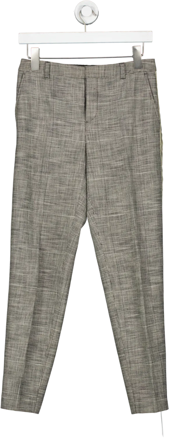 Essentiel Antwerp Black And White Dogtooth Trousers With Gold Trim UK 6