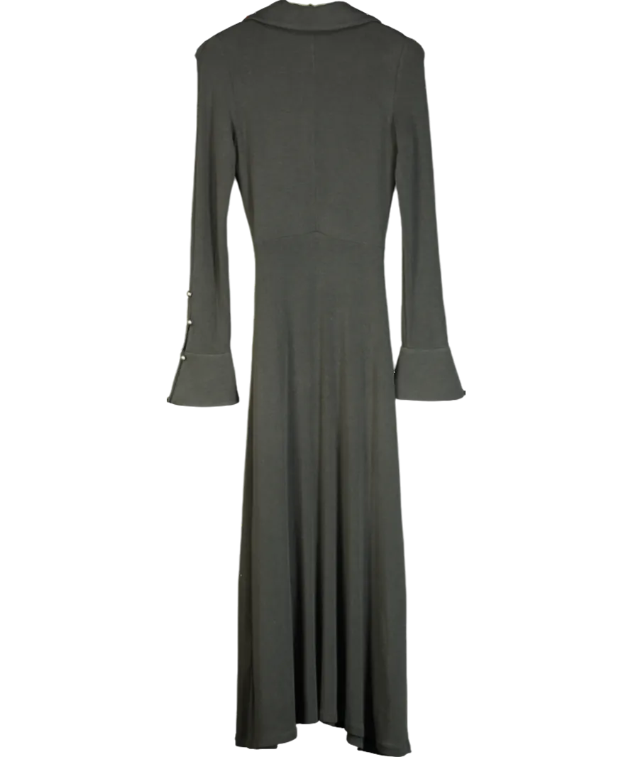 Fabrique Grey Ruby Knotted Dress In Wool-thermolite UK S