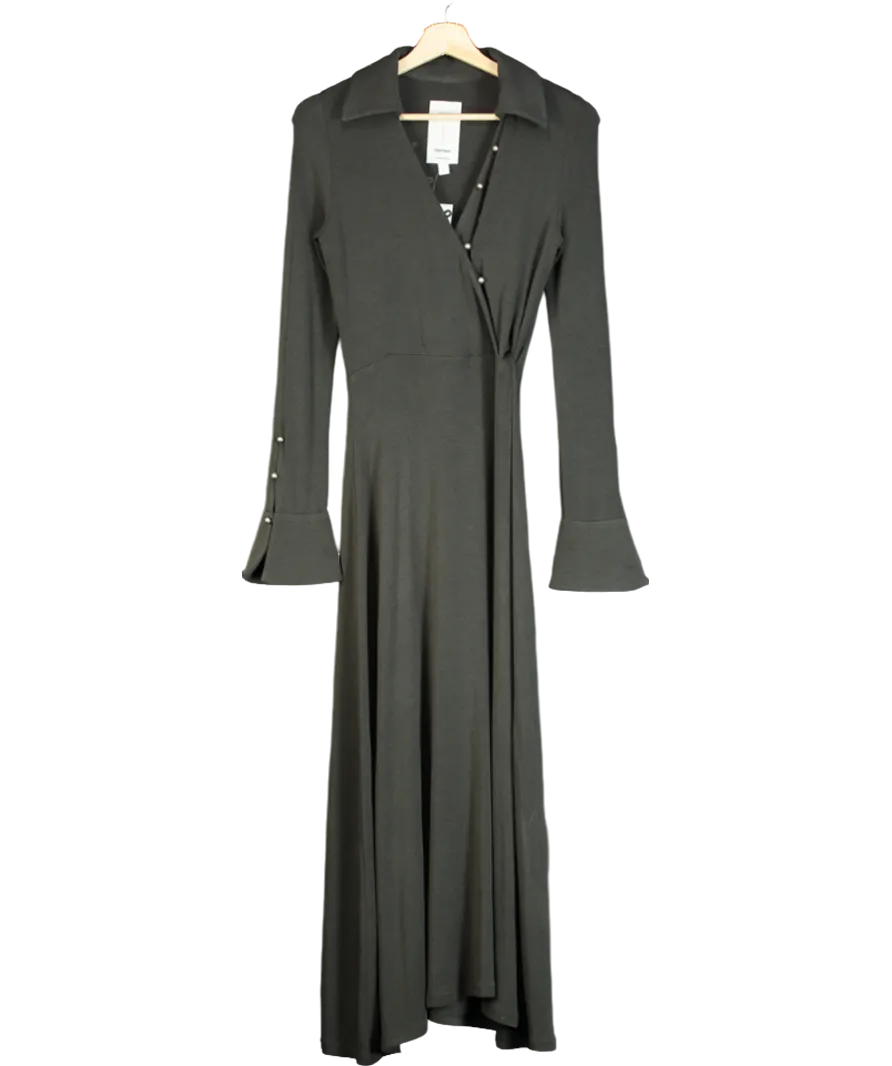 Fabrique Grey Ruby Knotted Dress In Wool-thermolite UK S