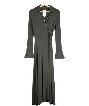 Fabrique Grey Ruby Knotted Dress In Wool-thermolite UK S