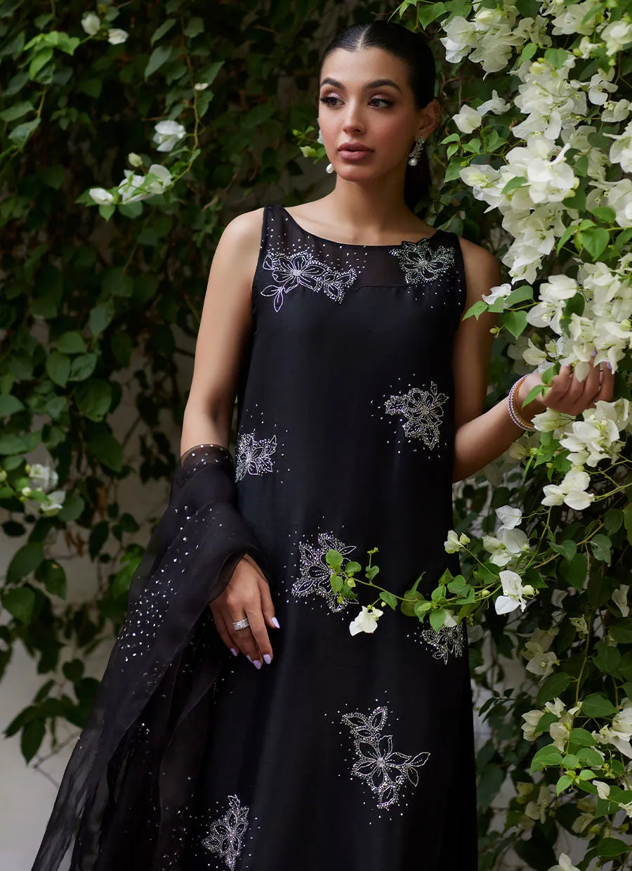 Farah Talib Aziz FTA Organza Embroidered 3 Pcs Unstithced LEV ONYX