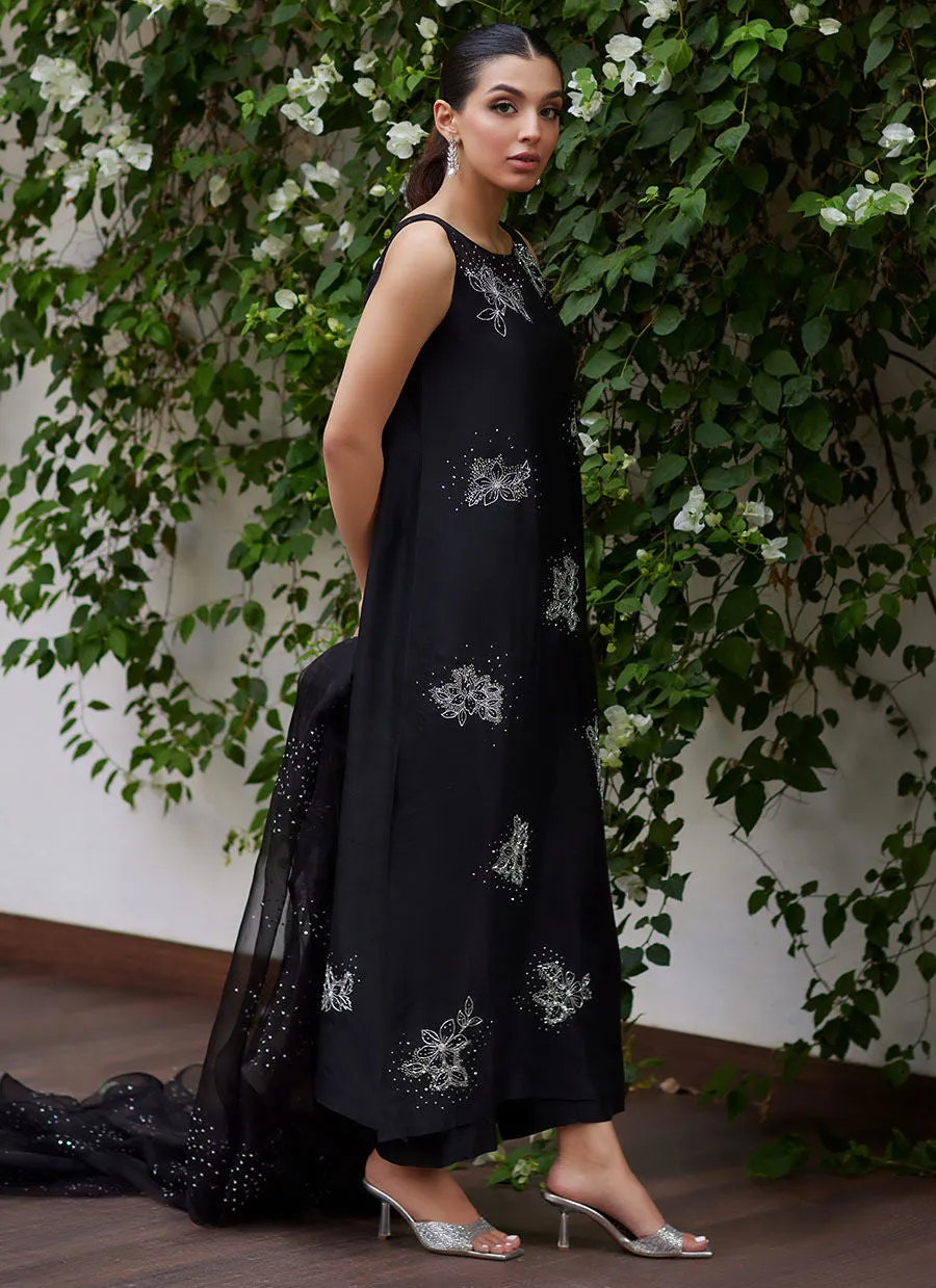 Farah Talib Aziz FTA Organza Embroidered 3 Pcs Unstithced LEV ONYX