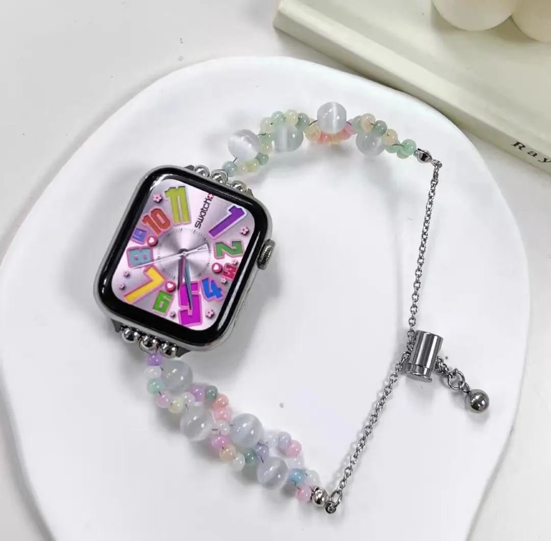 Fashion Beaded Apple Watch Band for Women Jewels Girly