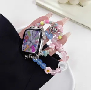 Fashion Beaded Apple Watch Band for Women Jewels Girly