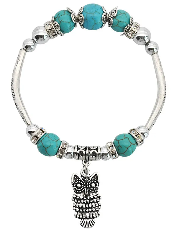 Fashion Beaded Owl Bracelet