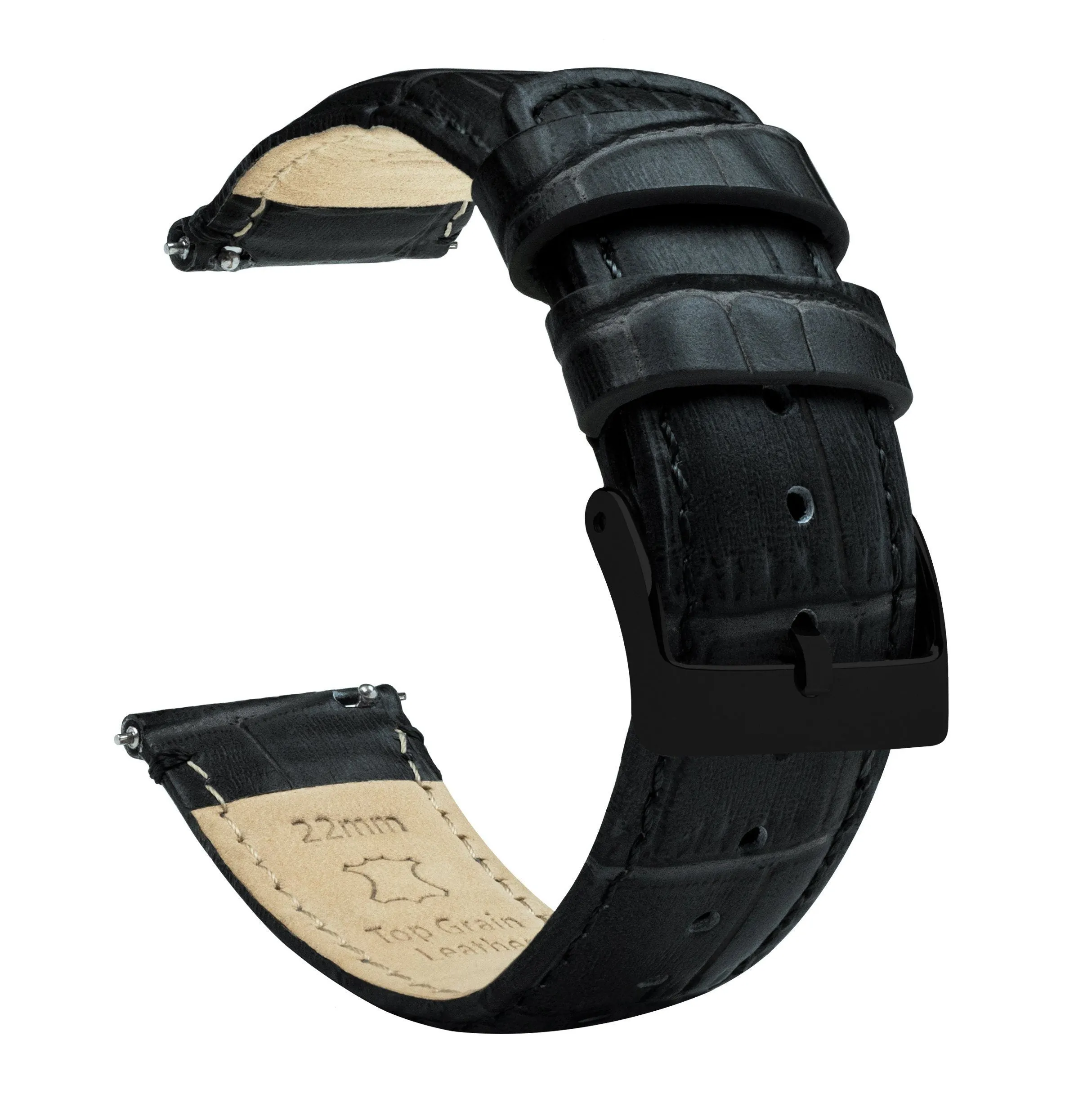 Gear S3 Classic Frontier Black Alligator Grain Leather Watch Band