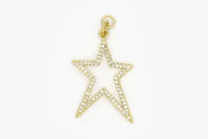 Gold Open Pave Star Charm