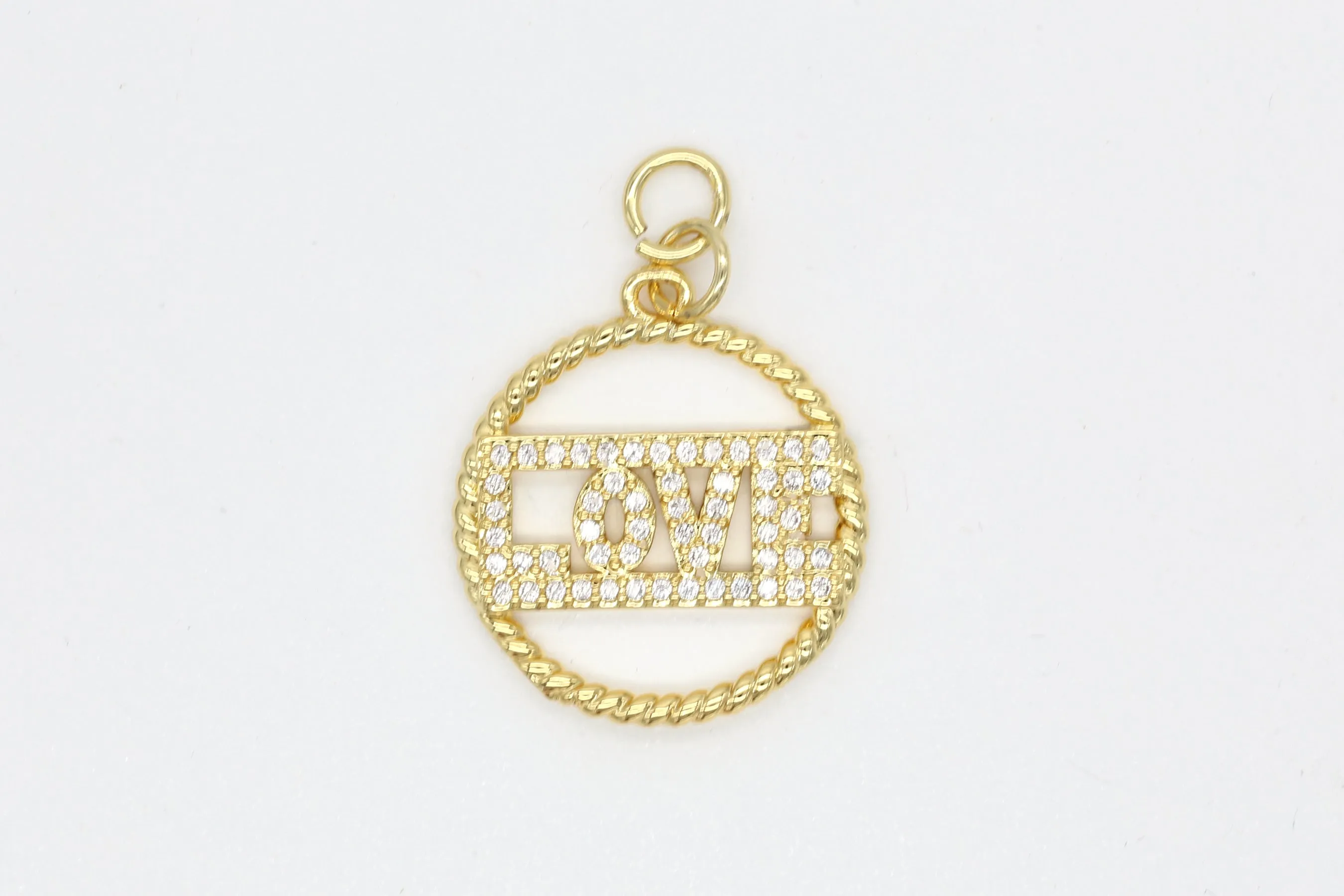 Gold Pave Love Charm