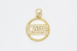 Gold Pave Love Charm