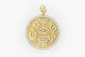 Gold Pave Lucky Coin Charm