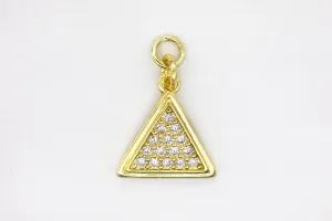 Gold Pave Small Triangle Charm