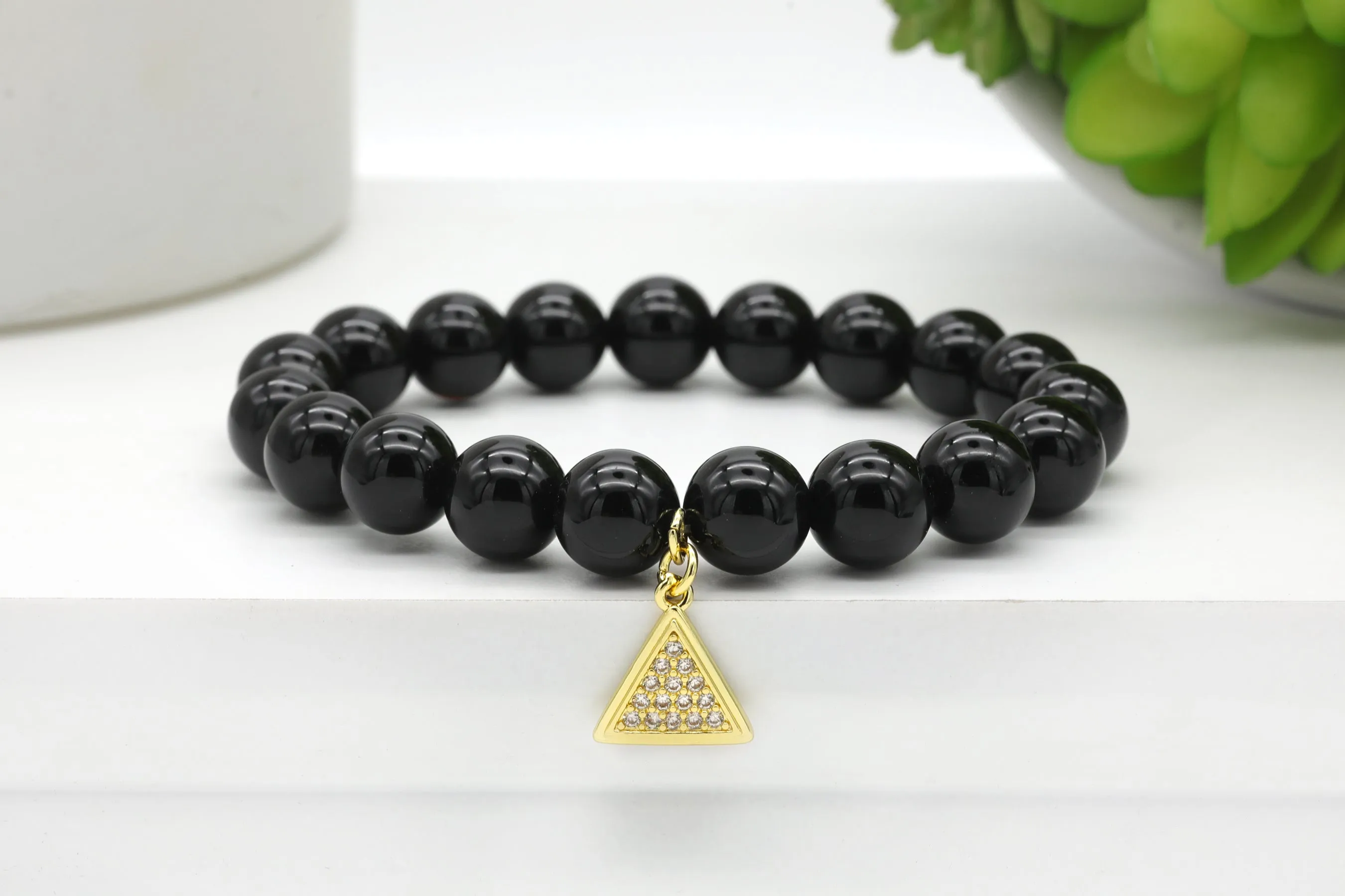 Gold Pave Small Triangle Charm