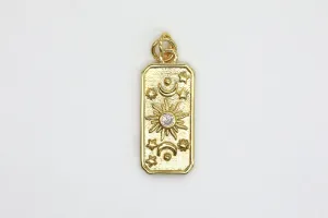 Gold Sun and Moon Charm