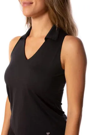 Golftini Sleeveless LISA Polo -Black