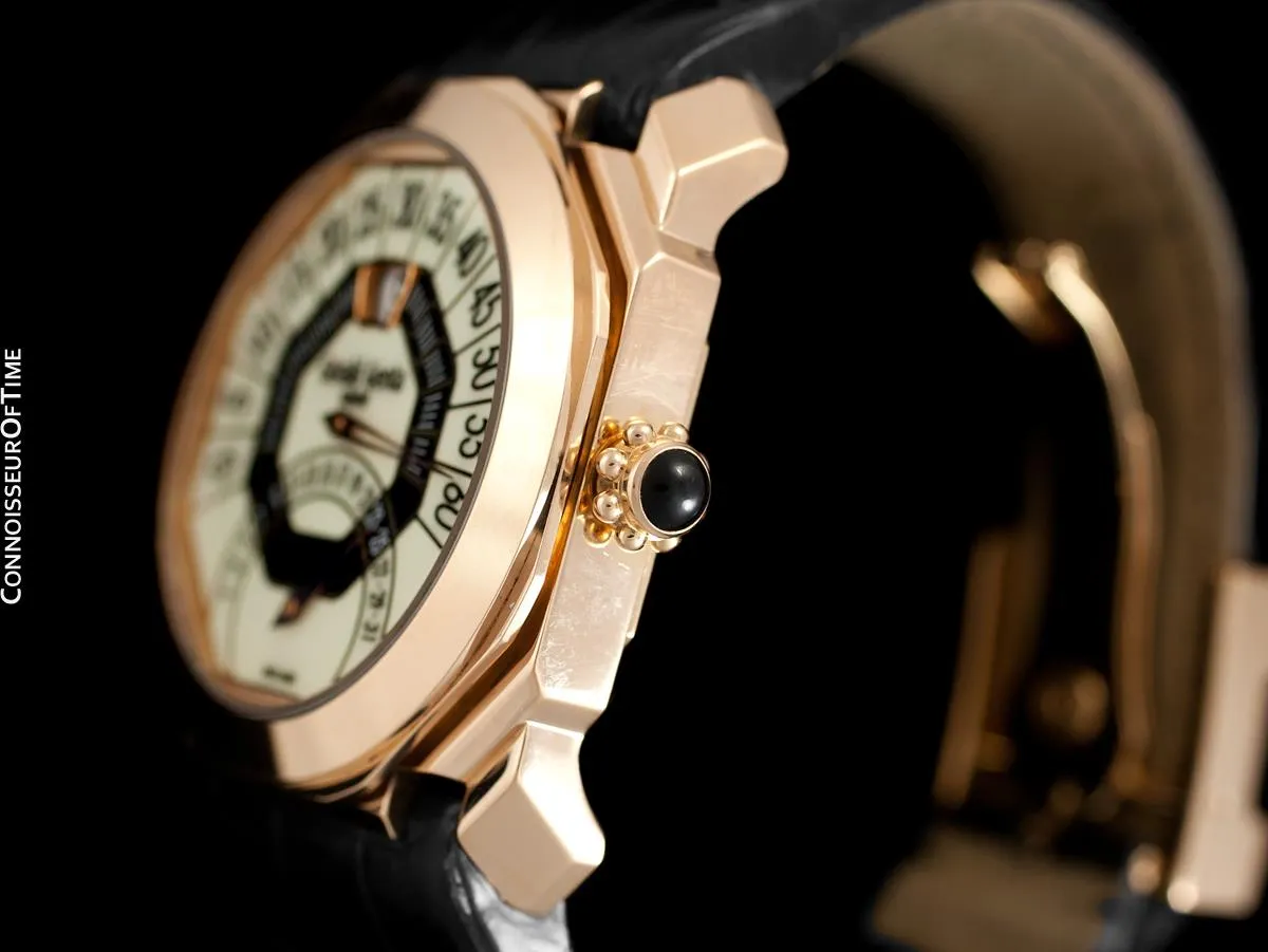 Gérald Genta Bi-Retrograde Large & Rare Mens Watch (Designer of Audemars Piguet Royal Oak) - 18K Rose Gold