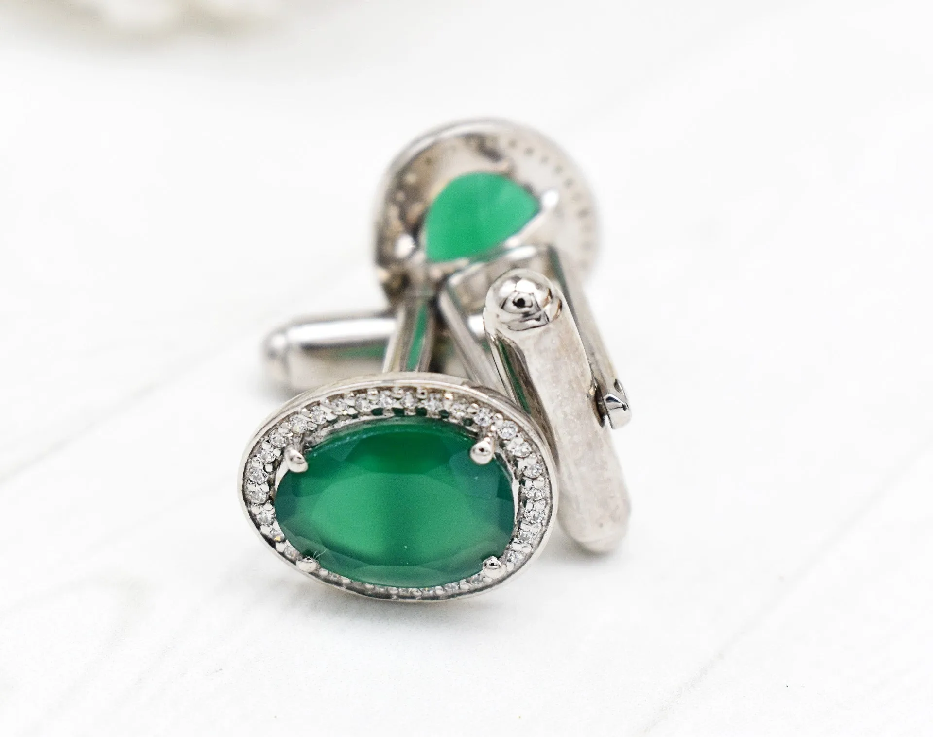 GREEN ONYX CUFFLINKS