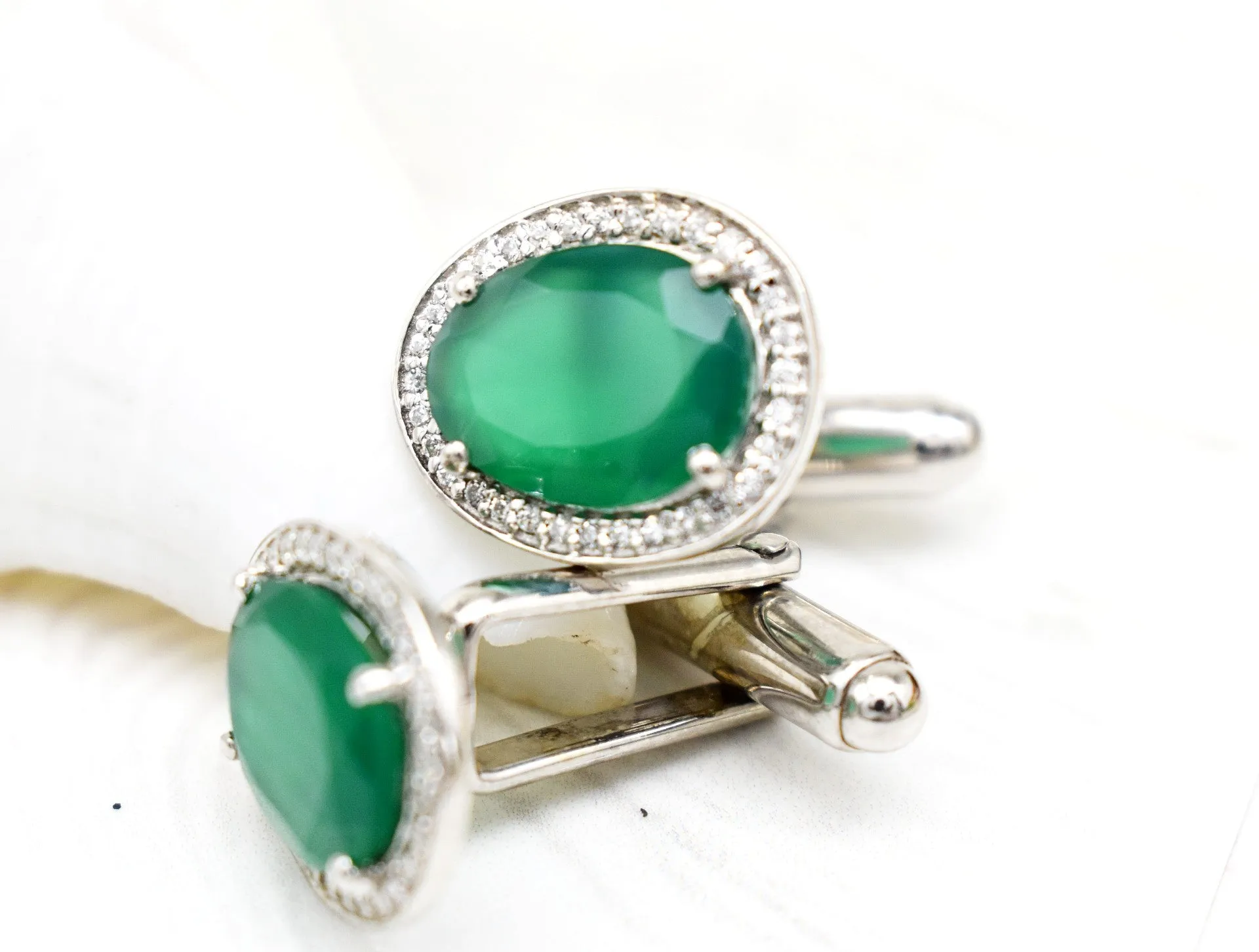 GREEN ONYX CUFFLINKS