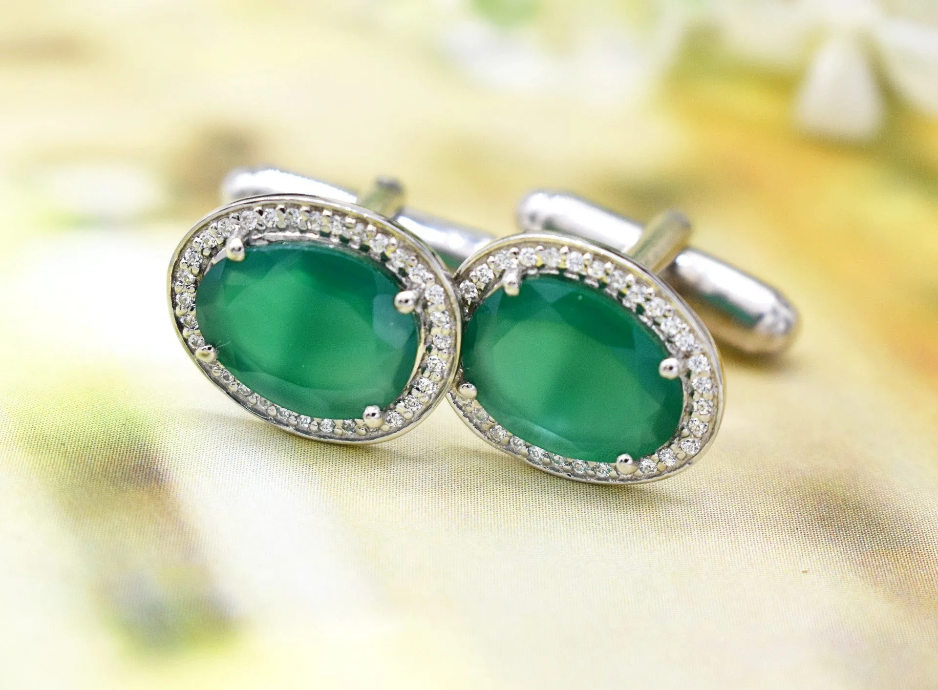 GREEN ONYX CUFFLINKS