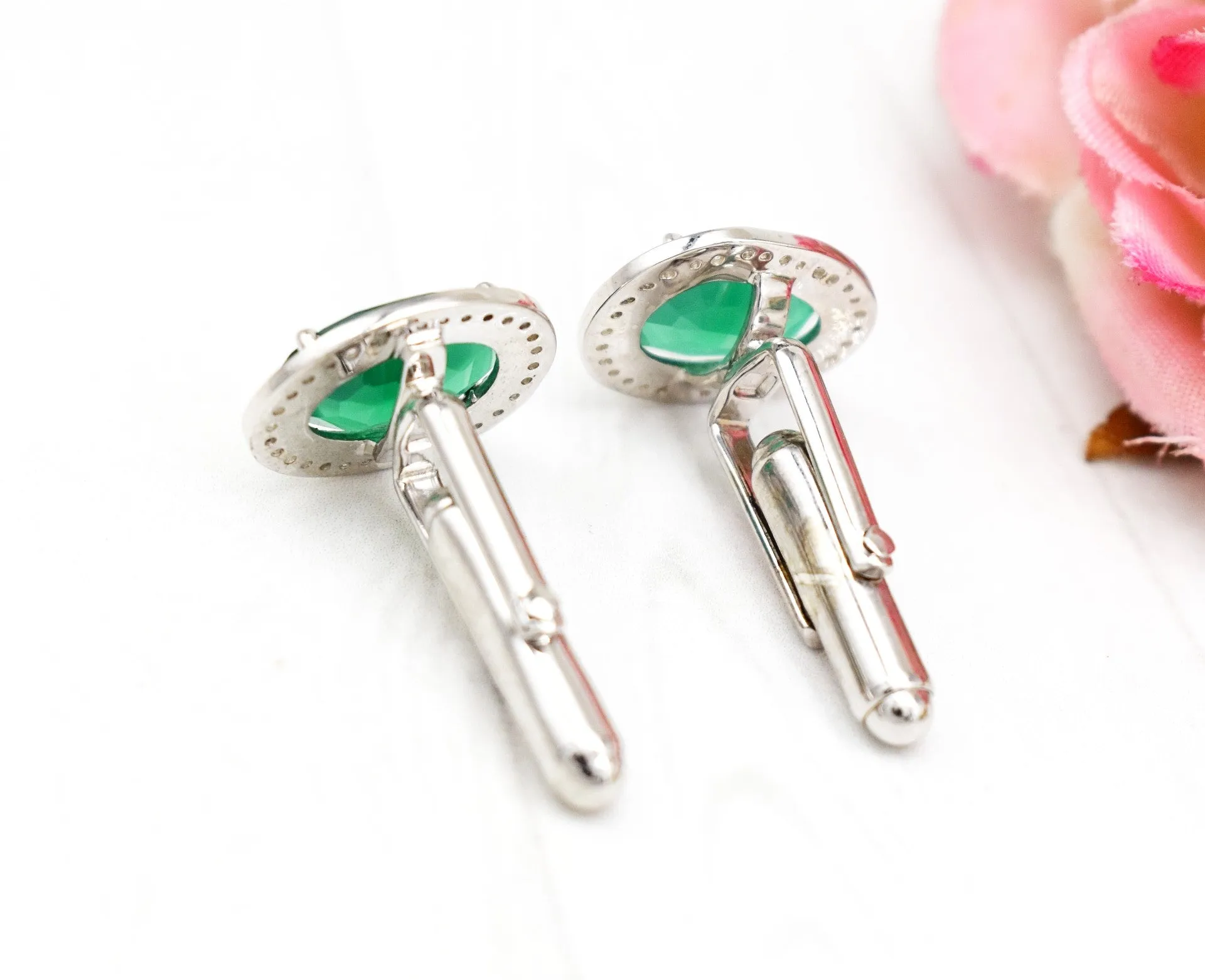 GREEN ONYX CUFFLINKS
