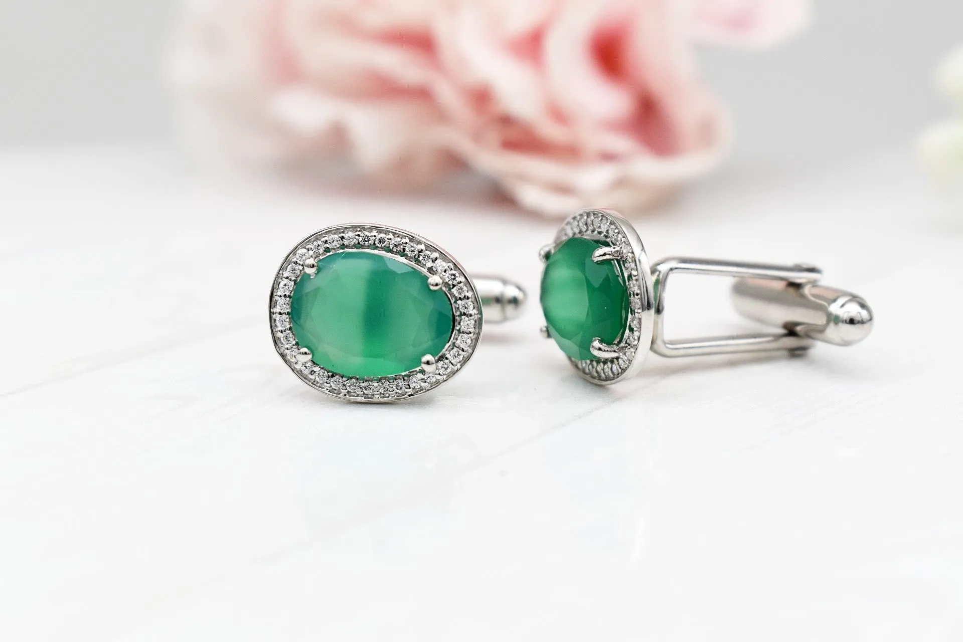 GREEN ONYX CUFFLINKS