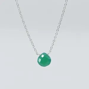 Green Onyx Pear-Shaped Suspended Pendant | Handcrafted Sterling Silver