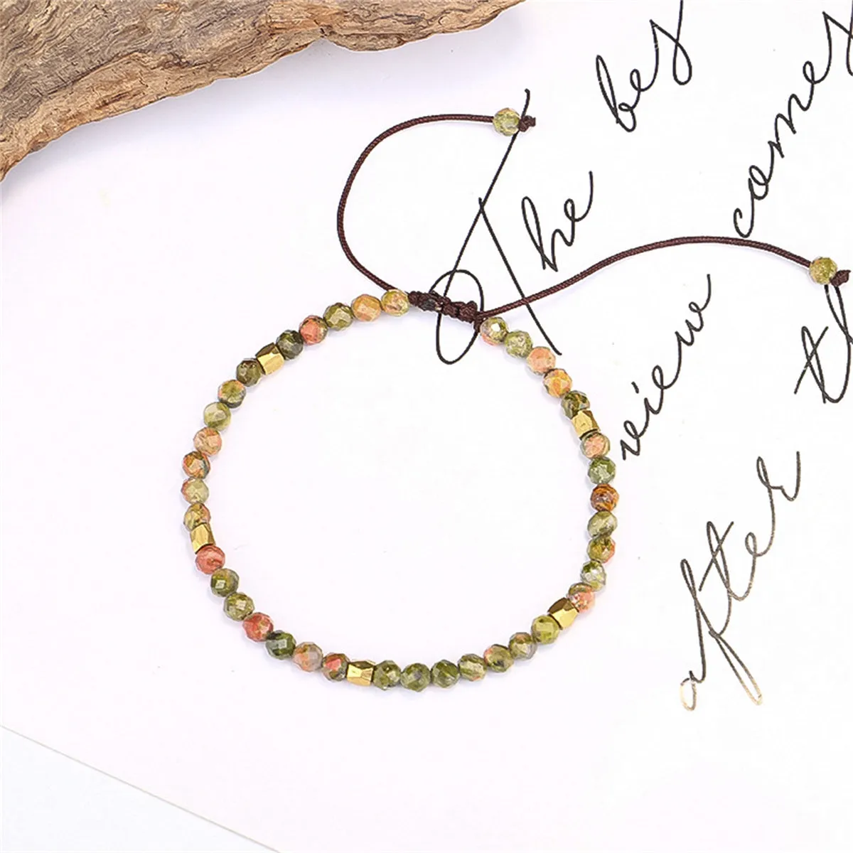 Green Quartz & 18K Gold-Plated Beaded Adjustable Bracelet