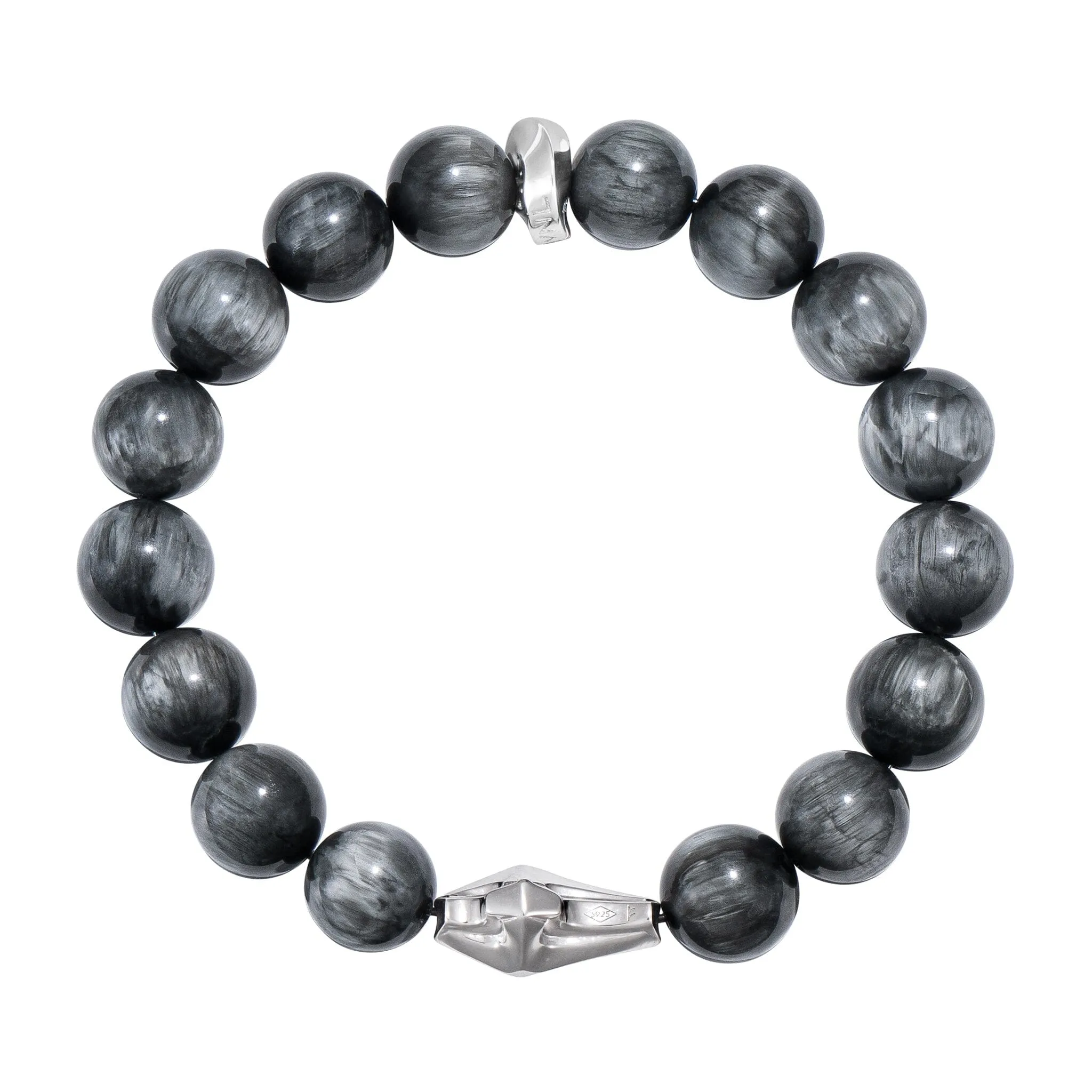 Grey Hawk Eye Cross Bracelet