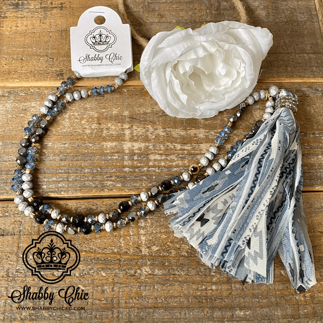 Grey Tassel Necklace
