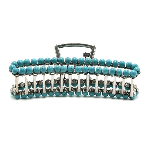 Hadley Fashion Stone Beaded Claw Clip - 4.25"