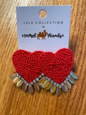 Heart Beaded Earrings