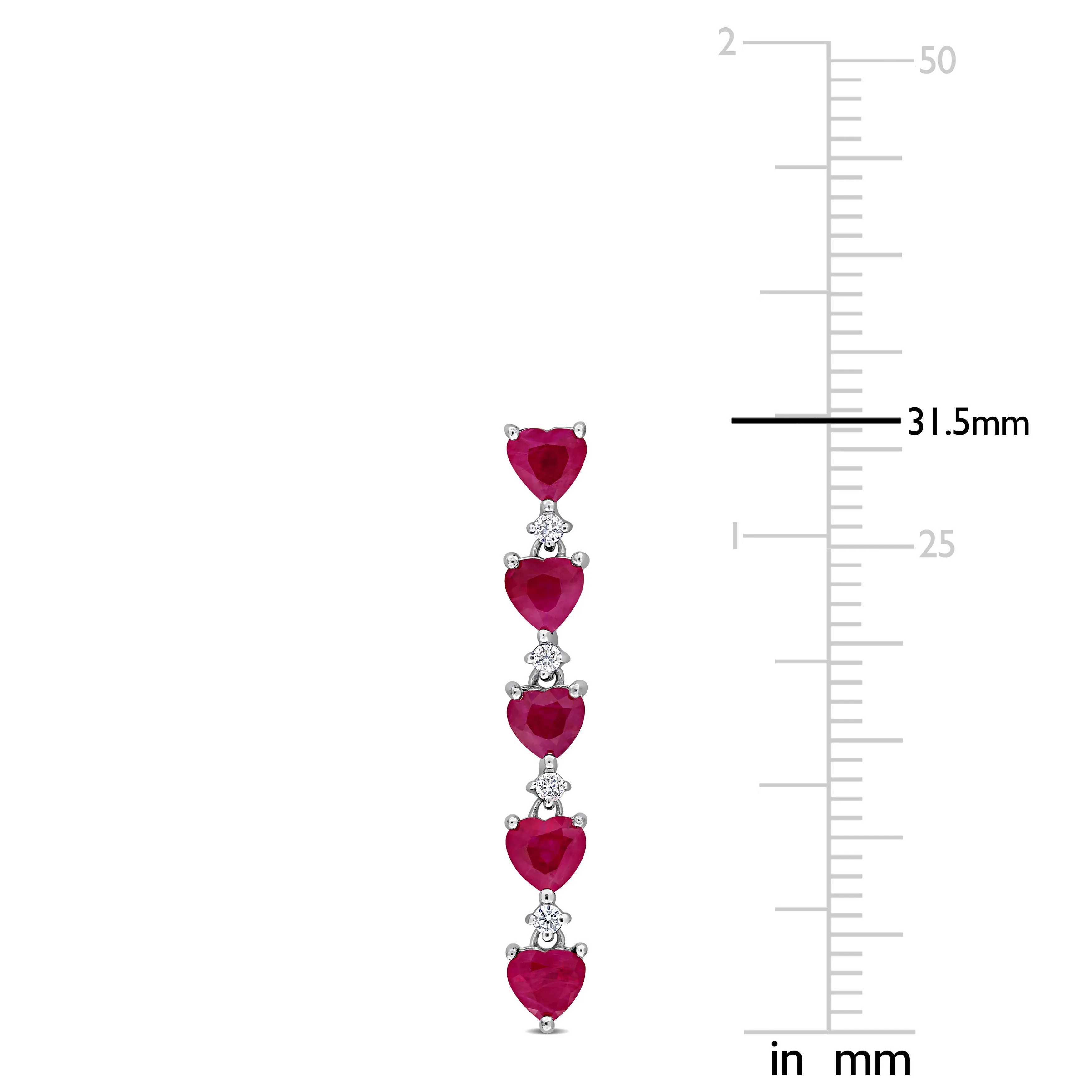 HEART-CUT RUBY DIAMOND DROP EARRINGS