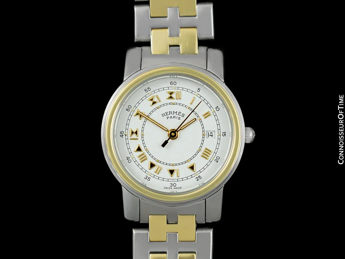 Hermes Carrick Ladies Two-Tone Watch with Bracelet - Stainless Steel & 18K Gold